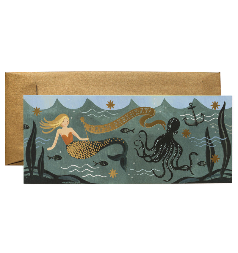 Tarjeta Vintage Mermaid Birthday (x1)
