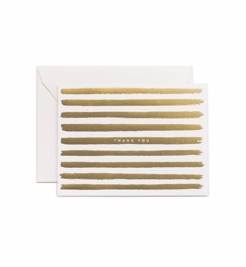 Gold Stripes Thank You Card (1)