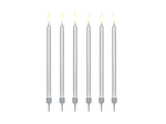 Metallic Silver Candles (12)