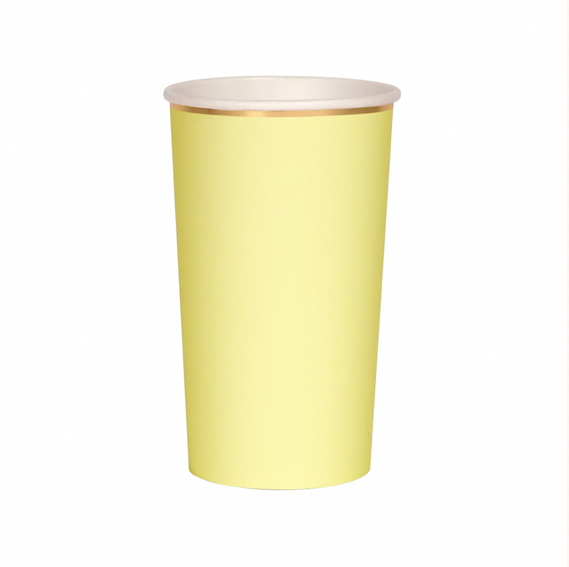 Pale Yellow Highball Cups (8)