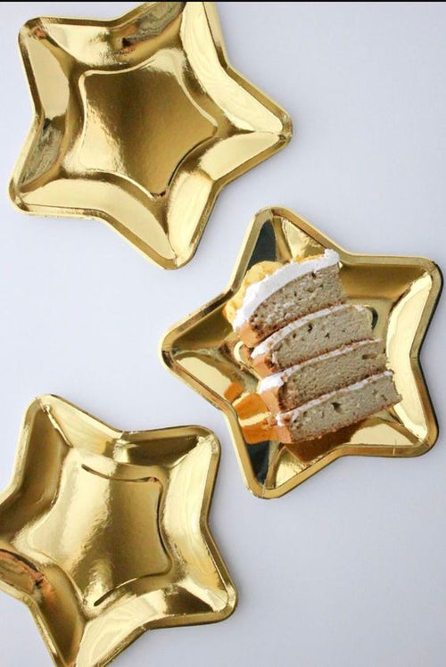 Gold Star Dessert Plates (6)