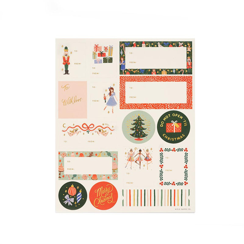 Pack of 3 Nutcracker Stickers & Labels